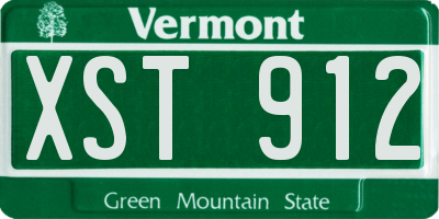 VT license plate XST912