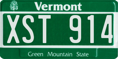 VT license plate XST914