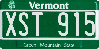 VT license plate XST915