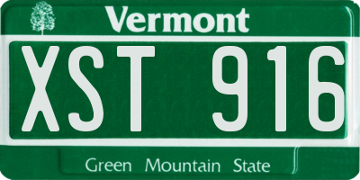 VT license plate XST916