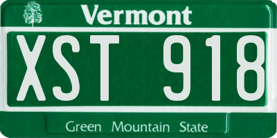 VT license plate XST918
