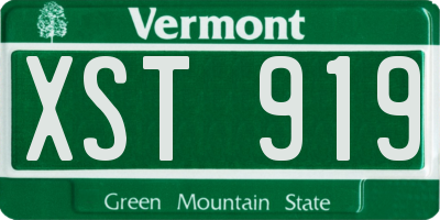 VT license plate XST919