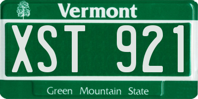 VT license plate XST921
