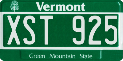 VT license plate XST925