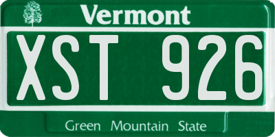VT license plate XST926