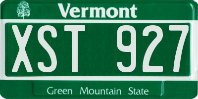 VT license plate XST927