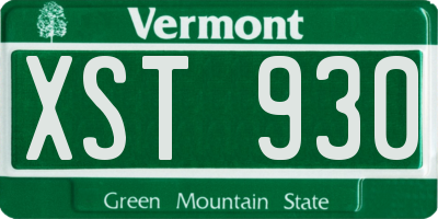 VT license plate XST930
