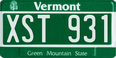 VT license plate XST931