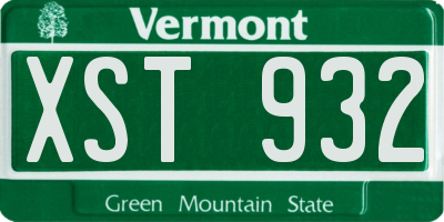 VT license plate XST932
