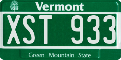 VT license plate XST933