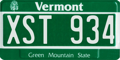 VT license plate XST934
