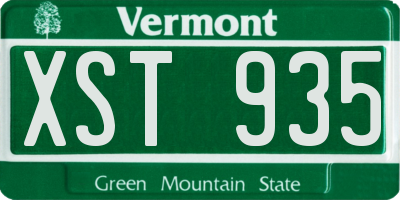 VT license plate XST935