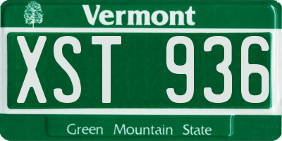 VT license plate XST936