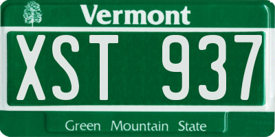 VT license plate XST937
