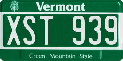 VT license plate XST939