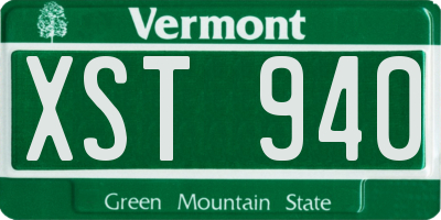 VT license plate XST940