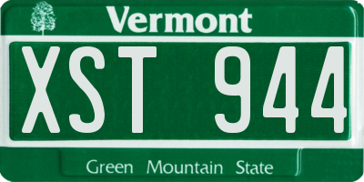 VT license plate XST944