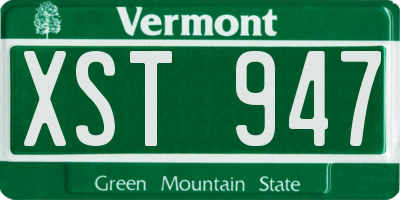 VT license plate XST947