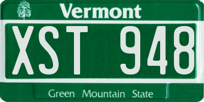VT license plate XST948