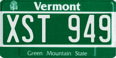VT license plate XST949