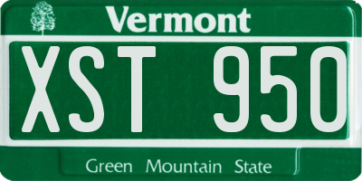 VT license plate XST950