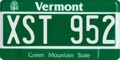 VT license plate XST952