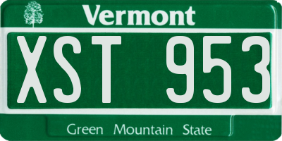 VT license plate XST953