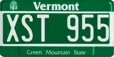 VT license plate XST955