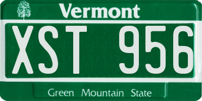 VT license plate XST956