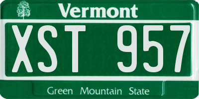 VT license plate XST957
