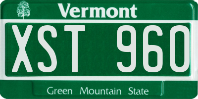 VT license plate XST960