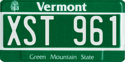 VT license plate XST961