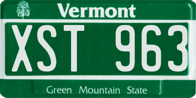 VT license plate XST963