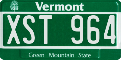VT license plate XST964