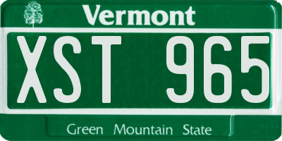 VT license plate XST965