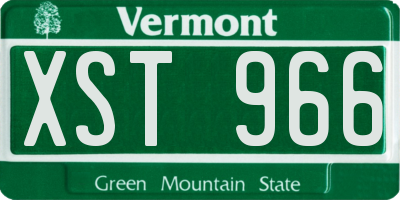 VT license plate XST966