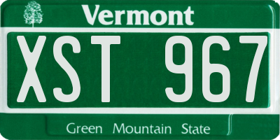 VT license plate XST967