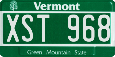 VT license plate XST968