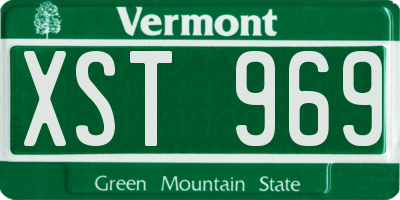 VT license plate XST969