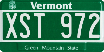 VT license plate XST972