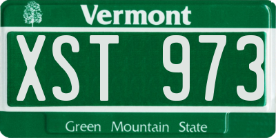 VT license plate XST973