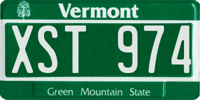 VT license plate XST974