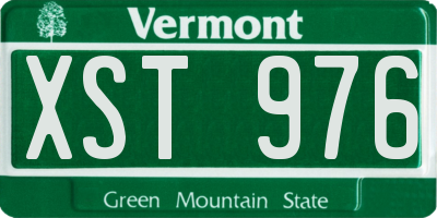 VT license plate XST976