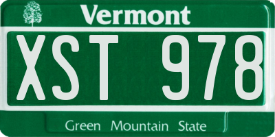 VT license plate XST978