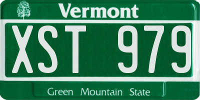 VT license plate XST979