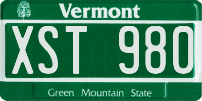 VT license plate XST980