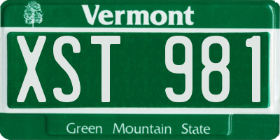 VT license plate XST981