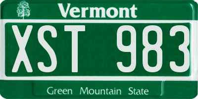 VT license plate XST983