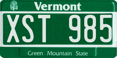 VT license plate XST985