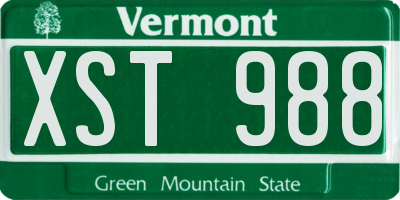 VT license plate XST988